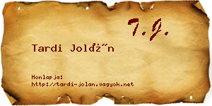 Tardi Jolán névjegykártya
